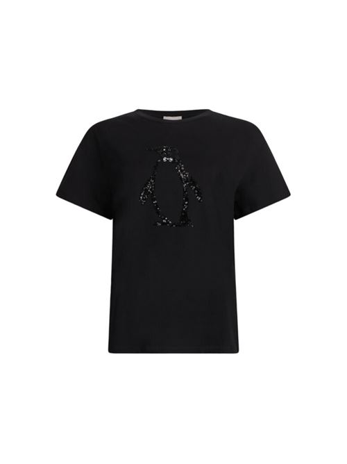 T-shirt da donna manica corta in cotone, con  strass, colore nero LIU JO | MF5412-JS923P9142